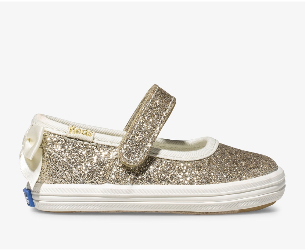 Slip Ons Keds Niños Doradas - Kate Spade New York Sloane Mj Glitter Crib - 865-MUOZBA